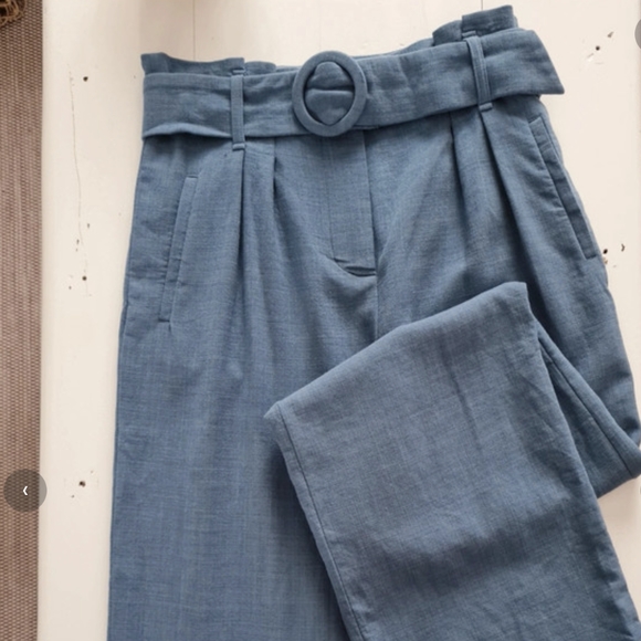 NWT Sezane Arthur Wool Trousers in Vintage Blue Sz 38 M - Picture 3 of 8